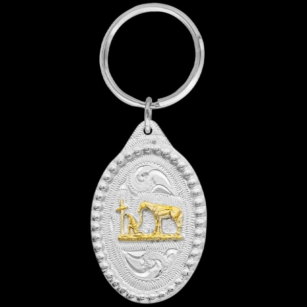 Embrace Western tradition with our Gold Praying Cowboy Keychain. This keychain adds a touch of faith and cowboy charm to your personalized keychain collection. Shop now!